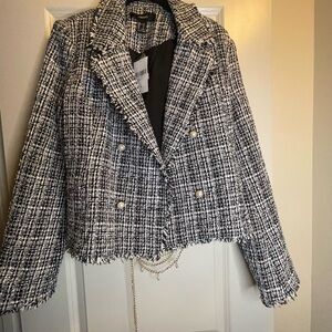 Black and White Tweed Blazer